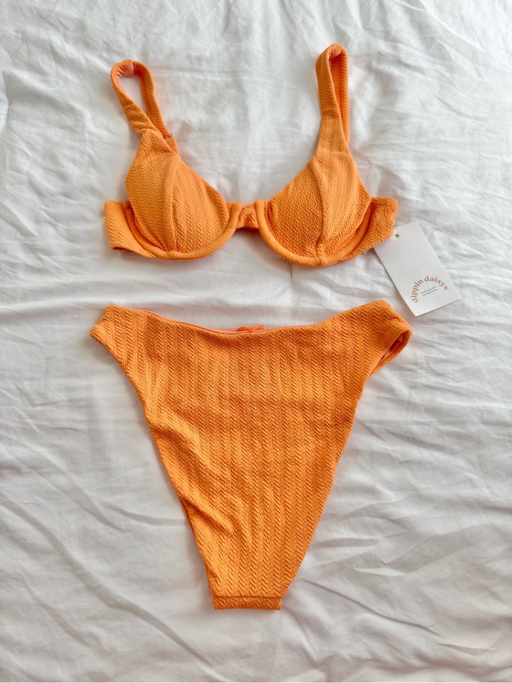 Dippin' Daisy's Orange Textured Underwire Bikini Set